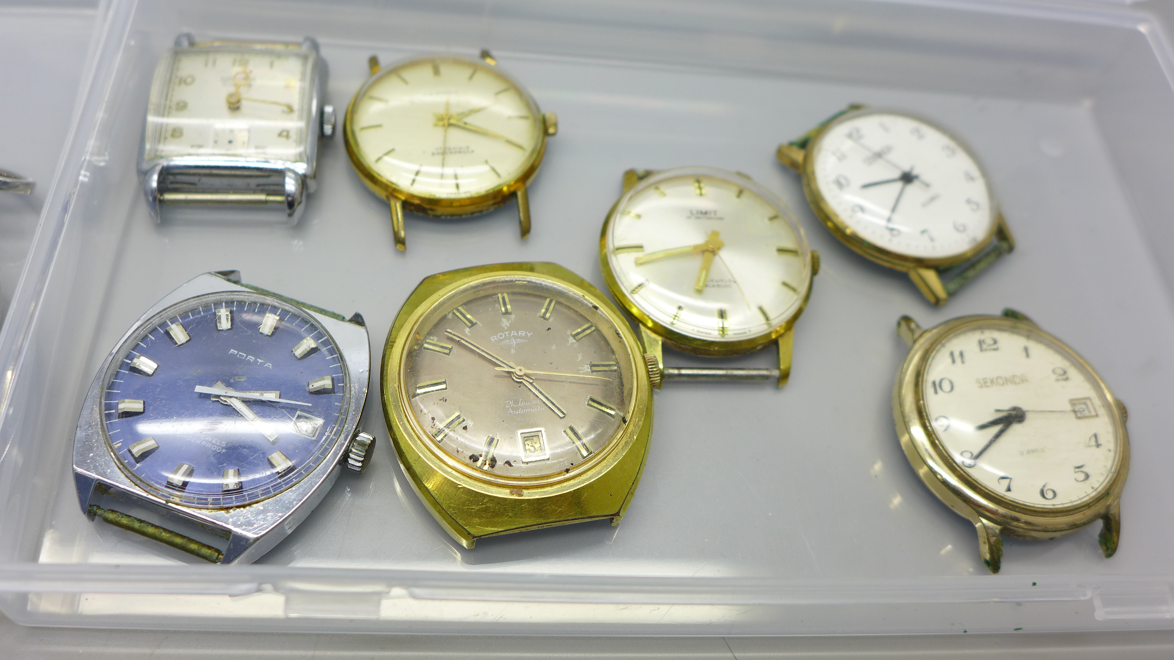 A collection of wristwatch heads including Sekonda and Hermes and pocket watches - Image 2 of 4
