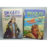 Two volumes; Biggles of the Camel Squadron with dust cover and Air Detective, Capt. W.E. Johns
