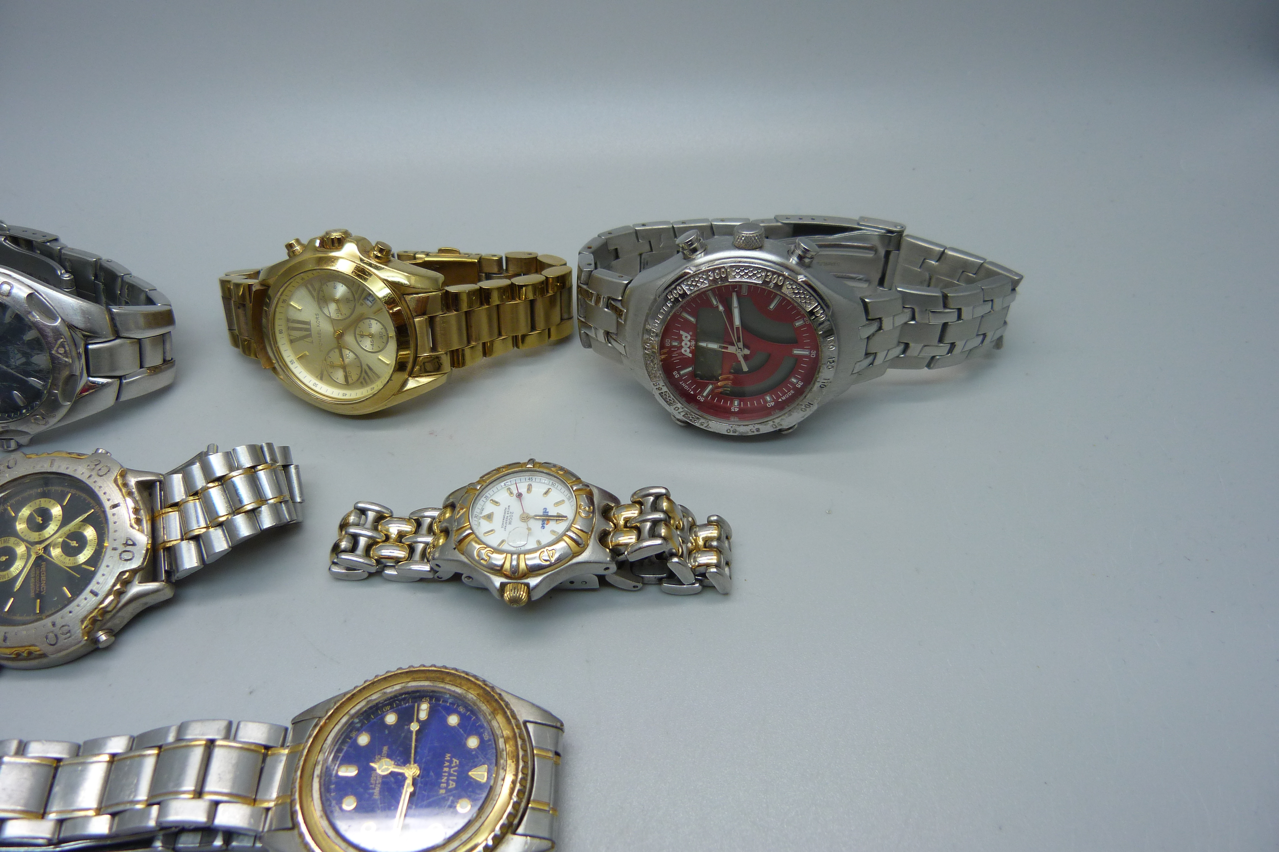 Six wristwatches including Ellese 200m diver's watch, Michael Kors, Avia Mariner, Pod Chronograph, - Image 3 of 3