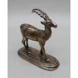 An Ibex menu holder, in 925 silver