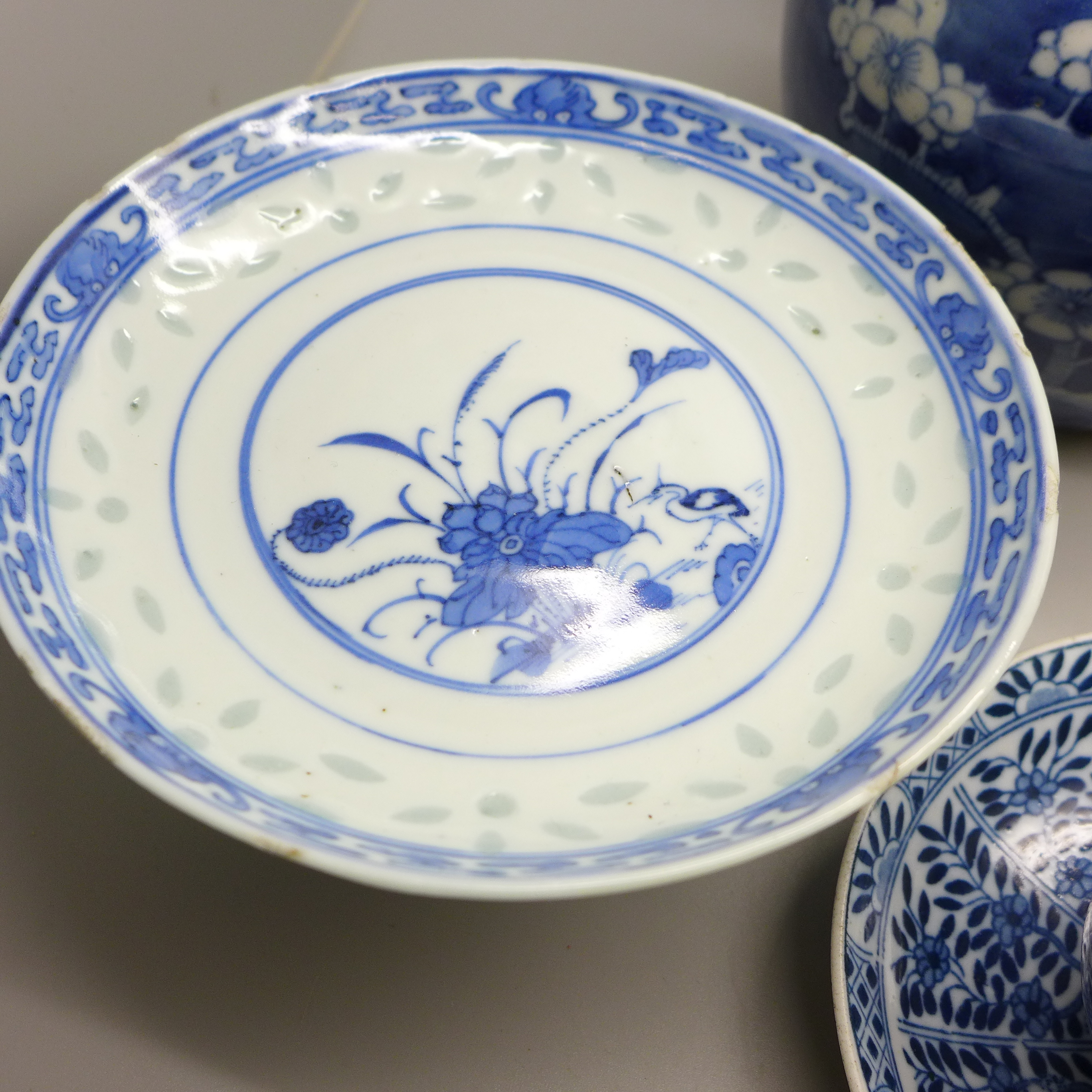 19th Century Chinese porcelain including Boy Flying a Kite pattern teapot, a small footed comport, - Image 2 of 6