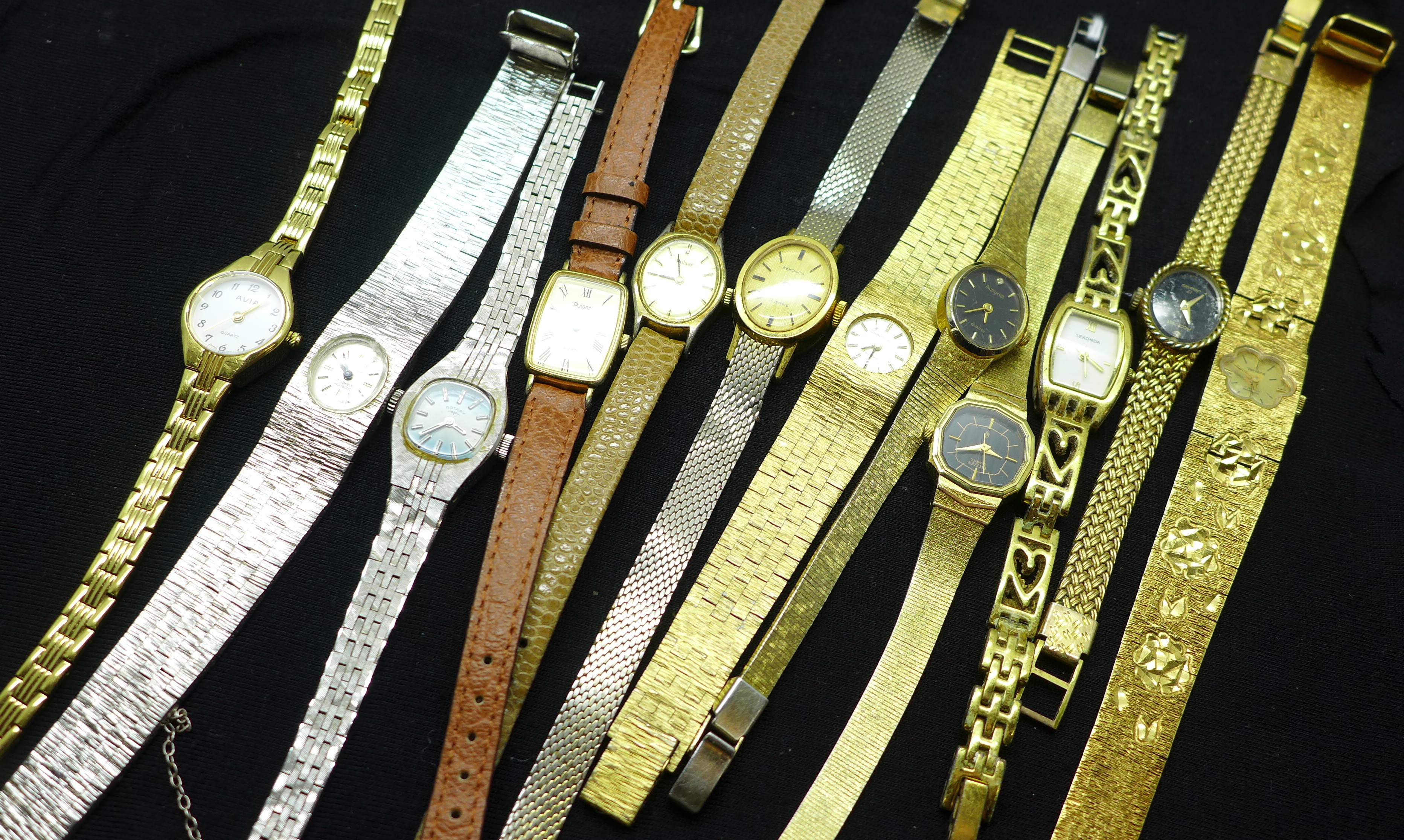 A collection of lady's wristwatches