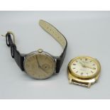 A 1940's Tvolo wristwatch with bascula movement and a Chancellor De Luxe wristwatch