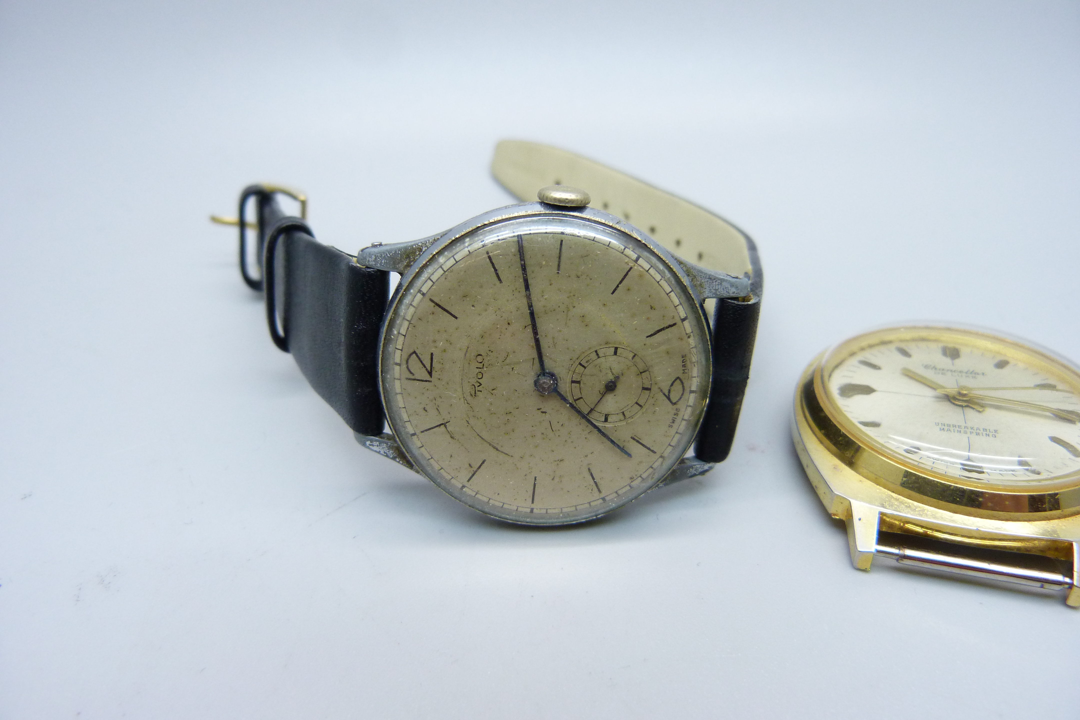 A 1940's Tvolo wristwatch with bascula movement and a Chancellor De Luxe wristwatch - Image 2 of 4