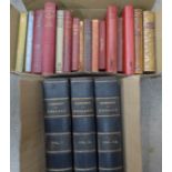 Three volumes, History of England, 1891, Ward, Lock & Co. and a box of books