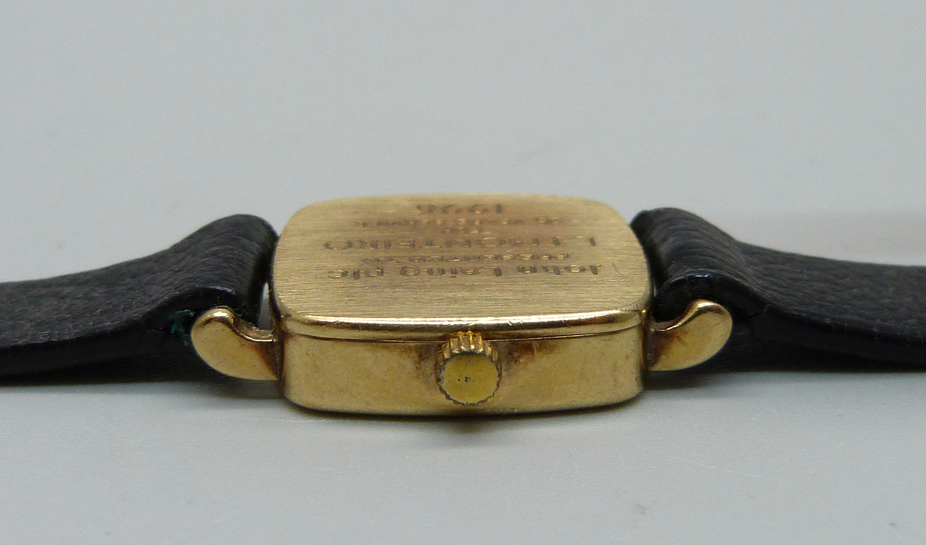 A lady'y 9ct gold cased Garrard wristwatch, cased back bears inscription - Image 5 of 7