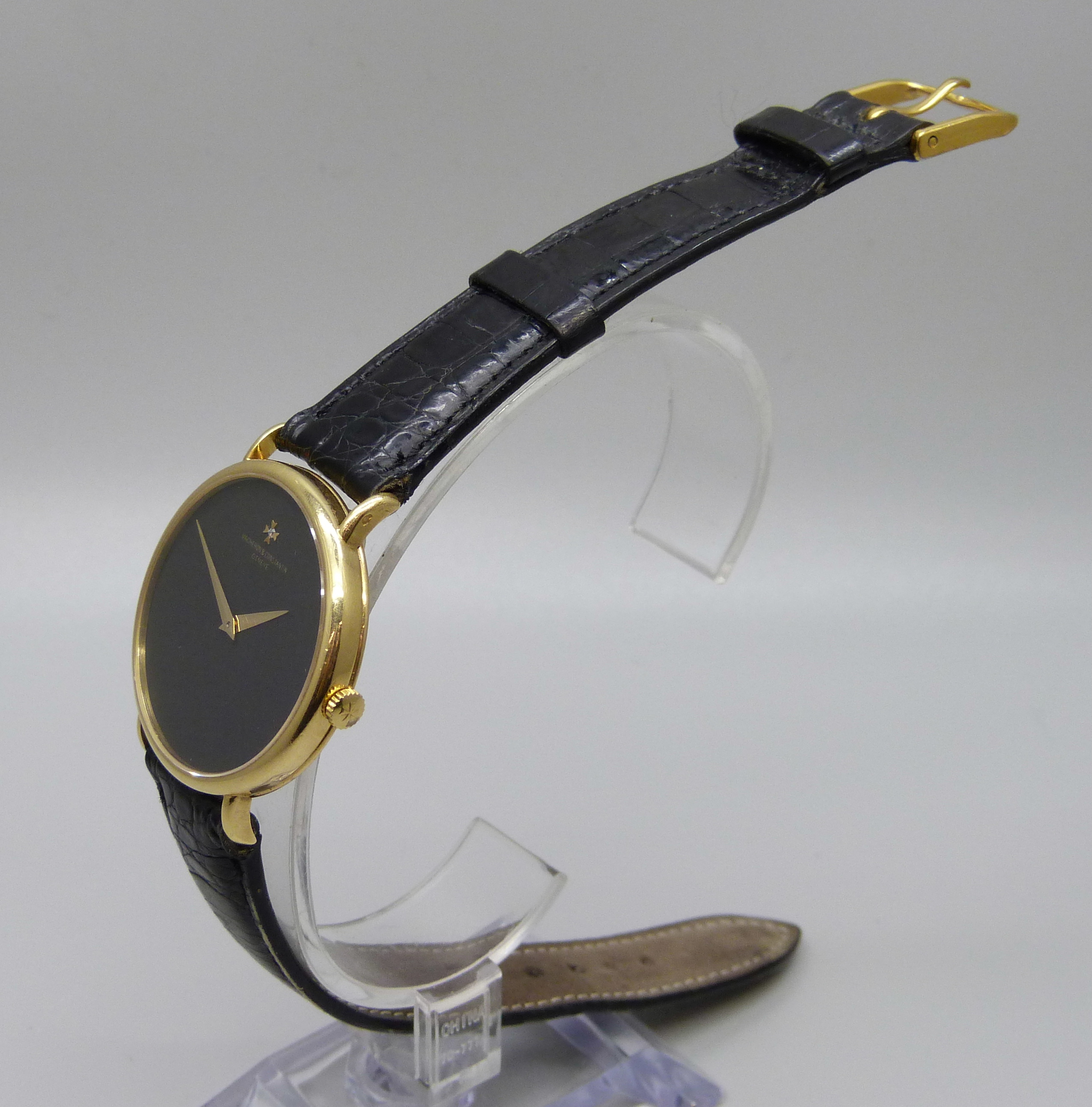 An 18ct gold Vacheron & Constantin Geneve dress wristwatch, the 33mm case marked 520950, on a - Image 2 of 7