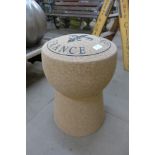 A French Champagne cork shaped stool