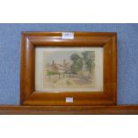Sid Gardner, Old Wilford, Nottinghamshire, pencil and watercolour, framed