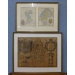 After John Speede, a map of The Countie of Nottingham and a J. Gibson map of North & South America