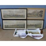Four H. Alken horse racing prints and assorted prints of Hinkley Fair