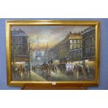A Parisian landscape, oil on canvas, framed