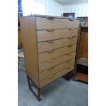 A Europa teak chest of drawers