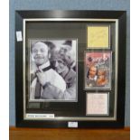 A framed autograph display, Brian Murphy and Yootha Joyce