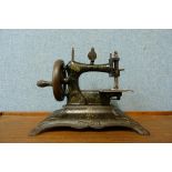 A small Victorian sewing machine