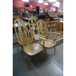 A set of four Ercol blonde chairs, model 876