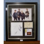A framed autograph display, Duran Duran