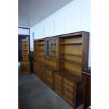 A large Ercol sectional bookcase/wall unit