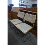 A pair of Marcel Breuer style cantilever chairs