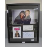 A framed autograph display, French & Saunders, with Universal Autograph Club certificate of