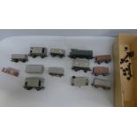 A collection of model railway wagons, some a/f