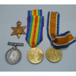 Three WWI war medals and WWII Pacific Star; Victory Medal to 18277 Pte. W. Humphries Cheshire