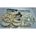 A collection of bead jewellery