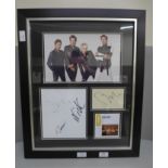 A framed autograph display, Duran Duran, with Universal Autograph Club certificate of authenticity