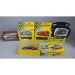 A collection of die-cast vehicles including Maisto, Corgi, Matchbox, some boxed
