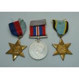 An Air Crew Europe 1939-1945 Star, Defence Medal and a 1939-1945 Star