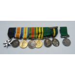 A set of miniature war medals