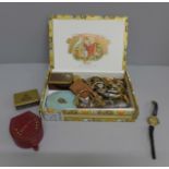 A collection of watches including rolled gold, cufflinks, boxes, etc.