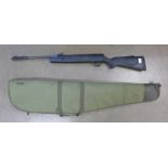 A Webley VMX D-Ram .177 air rifle with soft case