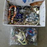 A box of mixed costume jewellery