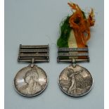 A Queen's South Africa Medal with three clasps, Belfast, Laing's Nek and Defence of Ladysmith, and a