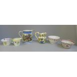 A collection of china including Shelley