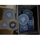 A collection of Wedgwood Jasperware including Christmas plates, some boxed