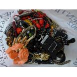 A bag of costume jewellery and wristwatches