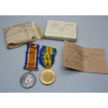 A boxed pair of WWI medals to A-257230 Pte. A.F. Ranson, A.S.C