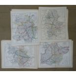 Assorted vintage maps of Gloucestershire, Lancashire, etc.