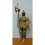 A small metalwork figure of a medieval knight