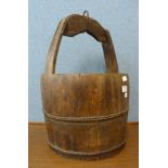 A coopered oak bucket