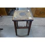 A Victorian oak kitchen stool