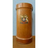 An armorial leather shot bucket