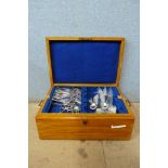 An oak cased Walker & Hall E.P.N.S part canteen of cutlery