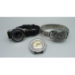 Three wristwatches, 1960's/70's Summit, Ingersoll and Timex day/date