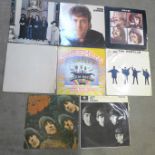 Eight The Beatles and related LP records