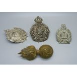 Four WWI Scottish regimental badges