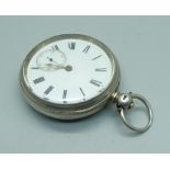 A silver pocket watch