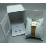 A lady's Skagen wristwatch with mother of pearl dial, boxed